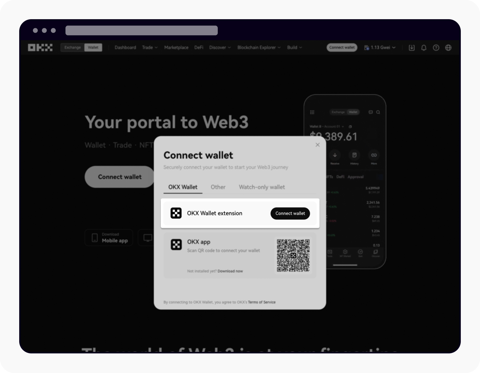 Connect web3 wallet extension