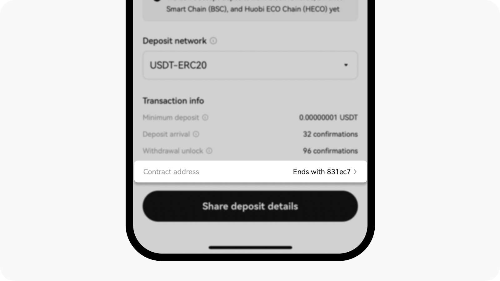 App deposit share details