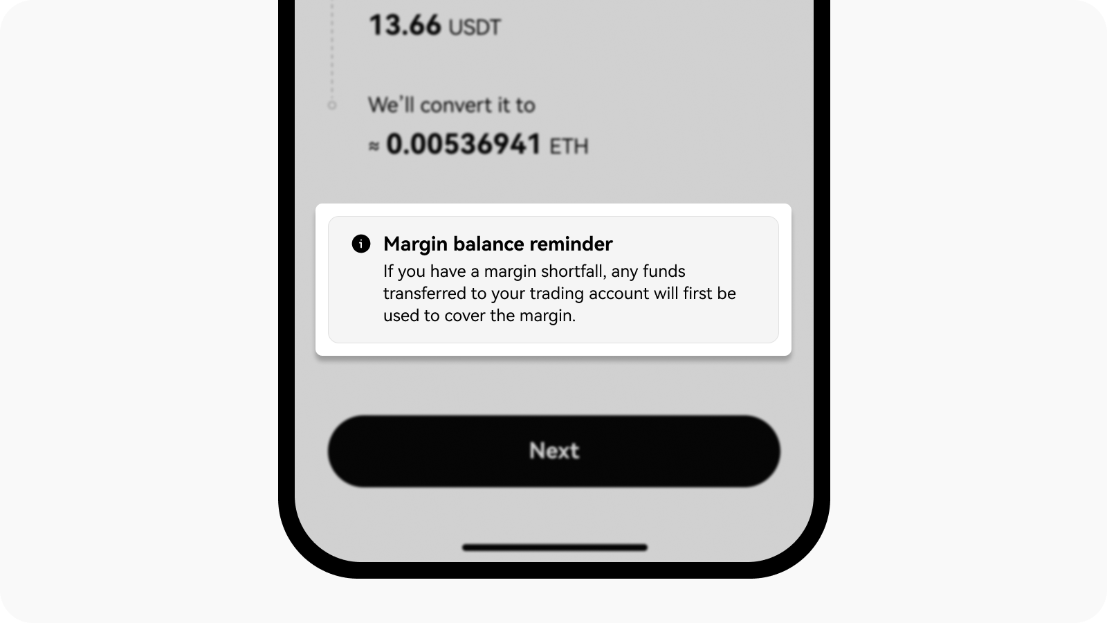 Read the margin balance reminder on OKX TW app