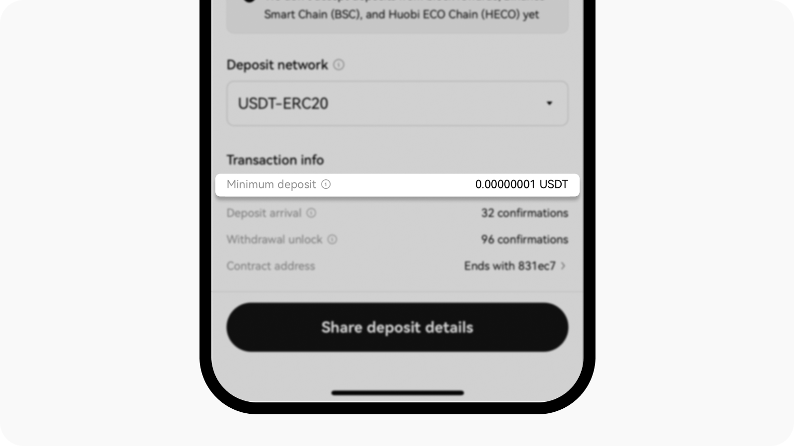 CT-app-deposit on chain view minimum deposit