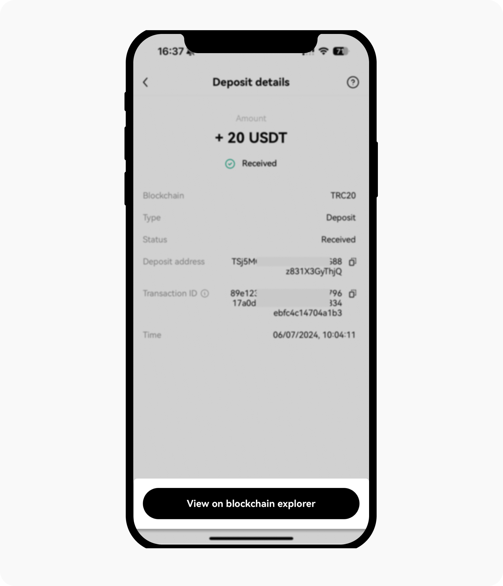 CT-App-deposit progress details