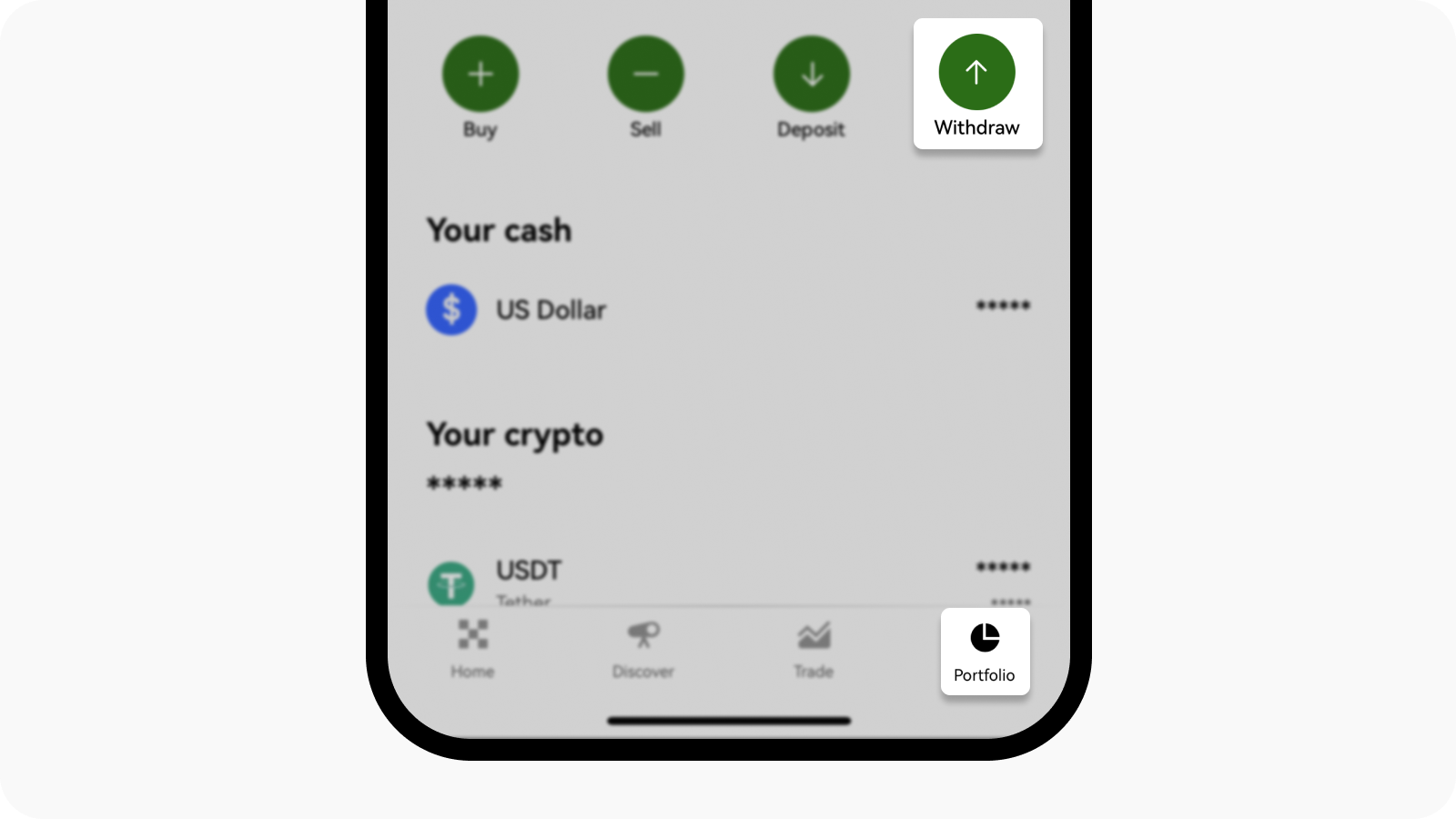 Open withdrawal page on OKX US app