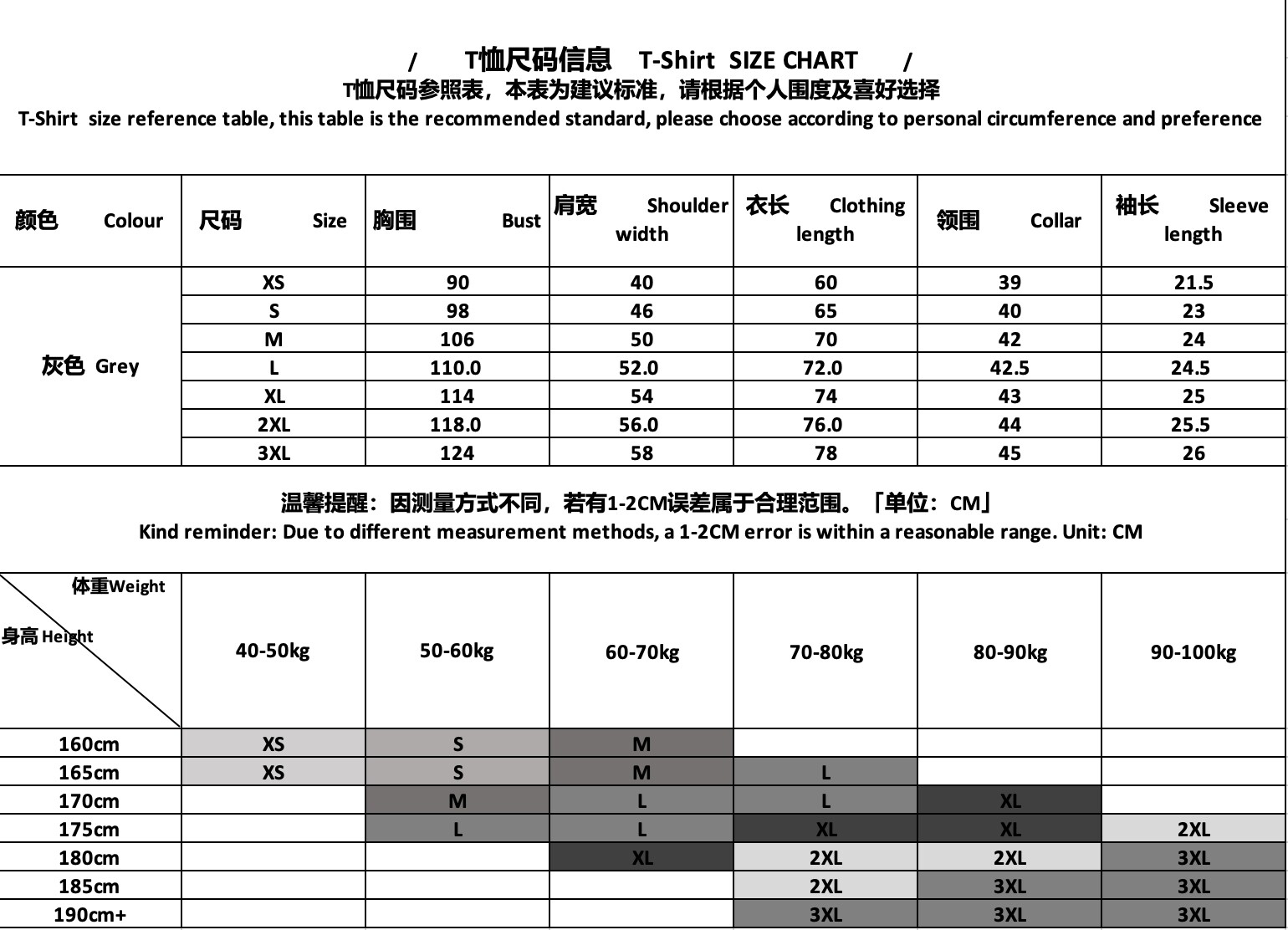 size chart new