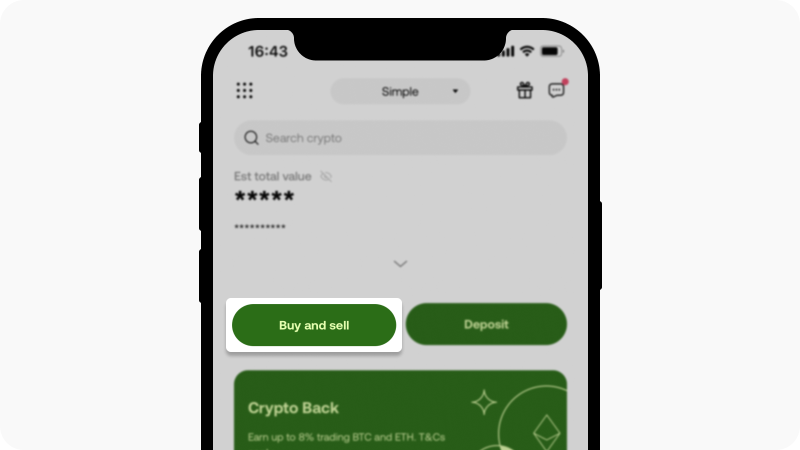 Open Buy and sell page on OKX app