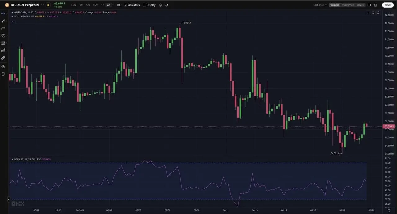 BTC perp RSI chart